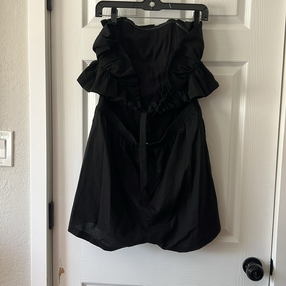 Strapless Black Ruffle Romper - Picture 6 of 7